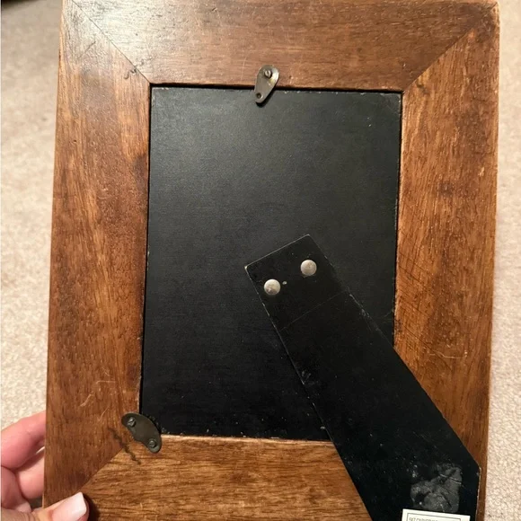 World Market wooden tabletop picture frame holds 5 x 7 pictures. Made in India - Picture 5 of 6